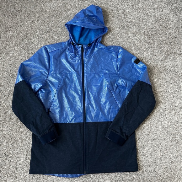 EUC Under Armour Men's Coldgear Fitted Unstoppable Full- Zip Jacket Blue Sz L - Picture 2 of 9